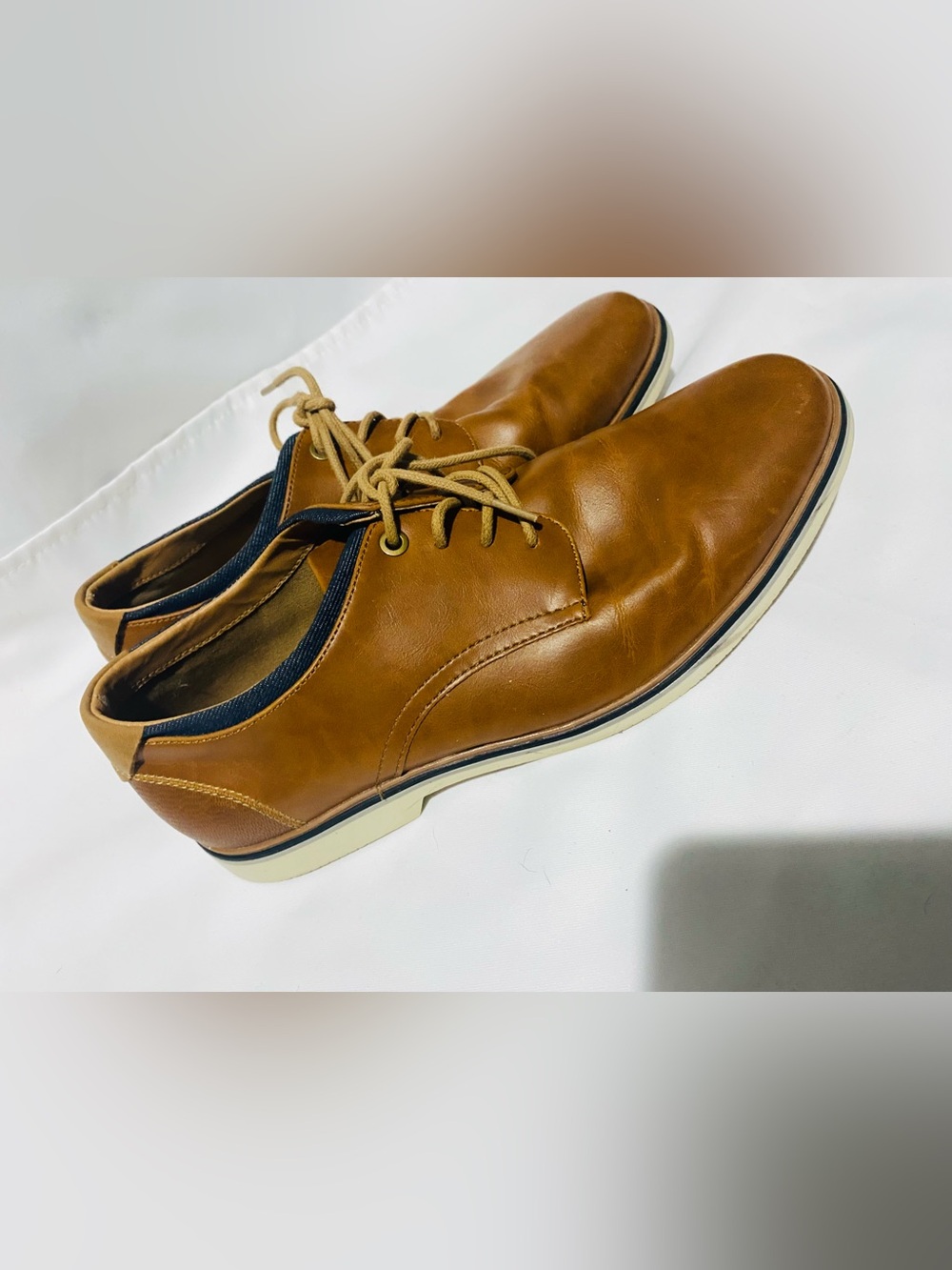 jf j.ferrar Men's Tan Lace-Up Derby Shoes